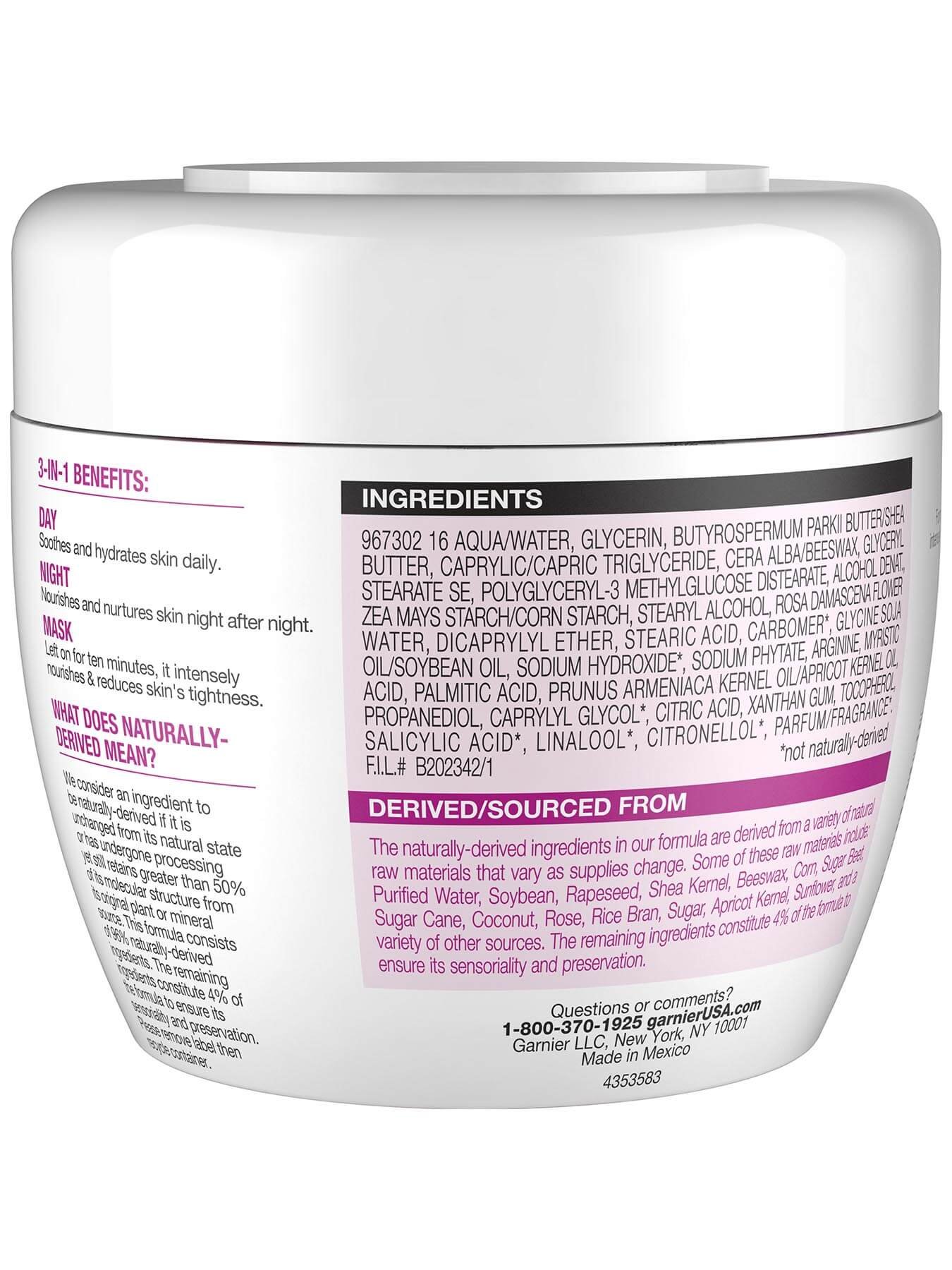 Garnier SkinActive Soothing 3-in-1 Face Moisturizer with Rose Water - 3-in-1 Face Moisturizer- Day, Night, Mask
